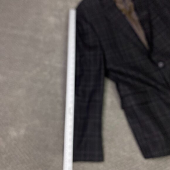 Lauren Ralph Lauren Wool Blazer Sport Coat Men's 44L Brown Blue Windowpane Plaid - Picture 12 of 15